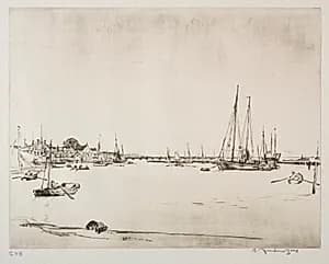 Yarmouth, Isle of Wight by Muirhead Bone (British, 1876–1953)