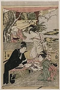 Young Man Writing at a Table by Utagawa Toyohiro (Japanese, 1733–1828)
