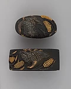 Sword-Hilt Collar and Pommel (Fuchigashira) by Unknown Artist