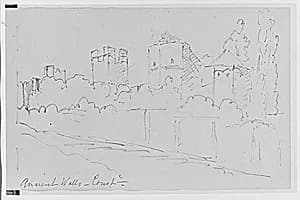 Ancient Walls, 1904 (from Sketchbook) by Mary Newbold Sargent