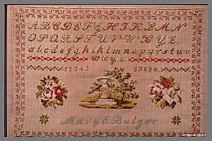 Embroidered Sampler by Mary E. Bulger