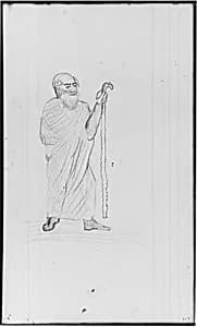 Old Man with Staff (from Sketchbook) by John William Casilear
