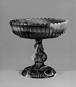 Purple marble glass compote