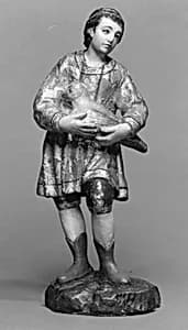 Standing youth with dove by Unknown Artist