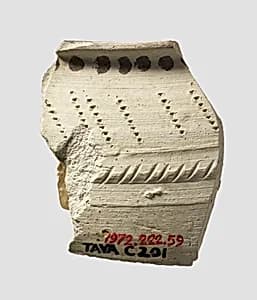 Bowl rim sherd with comb impressions by Unknown Artist