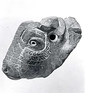 Bull head-shaped spout of vessel by Unknown Artist