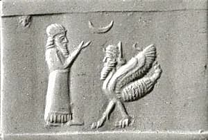Cylinder seal with cultic scene by Unknown Artist