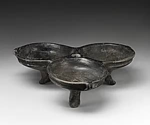 Footed tripartite dish by Unknown Artist