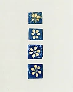 Inlays: white rosettes on blue backgrounds by Unknown Artist