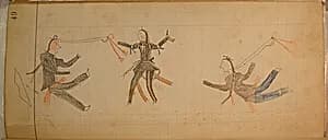 Maffet Ledger: Three Indians by Unknown Artist