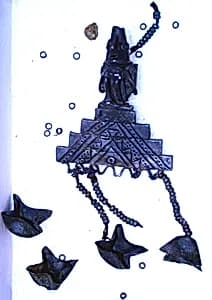 Seated Figure Ornament with Dangles by Unknown Artist