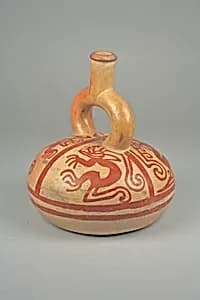 Stirrup Spout Bottle with Pumas by Unknown Artist