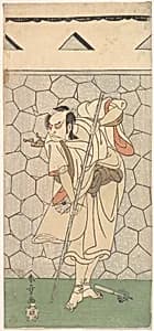 The First Nakamura Nakazo as Warrior Disguised as a Rokubu by Katsukawa Shunshō　勝川春章