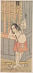 The Third Otani Hiroji as a Man Clothed Only with a Red Apron by Katsukawa Shunshō　勝川春章