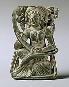 Mirror Handle with a Woman Playing the Lute by Unknown Artist