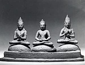 Buddhist Trinity on Cushions by Unknown Artist