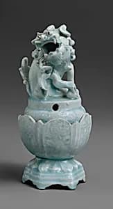 Incense Burner in Shape of Lion (one of a pair) by Unknown Artist