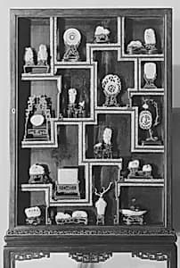 Vitrine Containing Twenty-Three Ornaments by Unknown Artist
