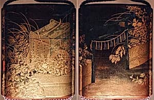 Case (Inrō) with Design of Nonomiya (Shrine in the Fields), from The Tale of Genji, chapter 10 by Unknown Artist