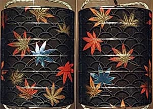 Case (Inrō) with Design of Maple Leaves on Conventionalized Waves by Unknown Artist