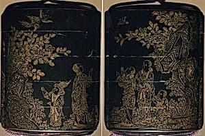 Case (Inrō) with Design of Chinese Women at Court by Unknown Artist
