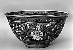 Bowl with Thai mythical figures by Unknown Artist