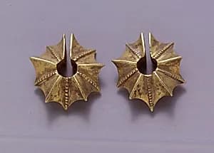 Pair of Ear Clips in the Shape of a Starfruit by Unknown Artist