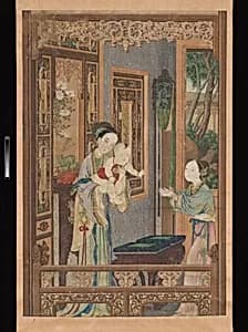 Interior with Woman, Child and Nurse by Unidentified artist