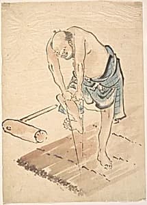 Man on a Raft by Katsushika Hokusai