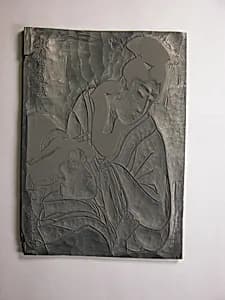 Printer's woodblock for a Kitagawa Utamaro print (recut?) by Unknown Artist