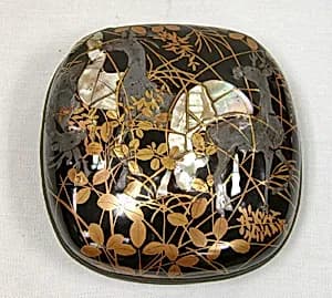 Box with Design of Deer and Bush Clover by Unknown Artist