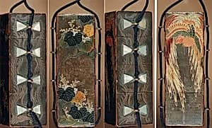 Case (Inrō) in the Shape of Wood Seal with Decoration of Pheonix and Paulownia Tree by Unknown Artist