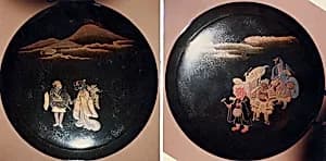 Case (Inrō) with Design of Procession of Children, the Leader in the Guise of Ōni (Demon) (obverse); Lady and Servant (reverse) by Unknown Artist