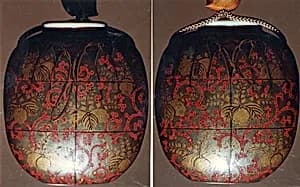 Case (Inrō) in Shape of Tea Caddy in Its Brocade Cover by Koma Kōryū