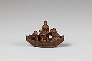 Netsuke of Pleasure Boat by Unknown Artist