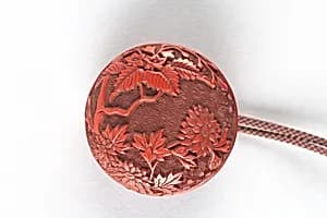 Netsuke with Chrysanthemum Design by Unknown Artist