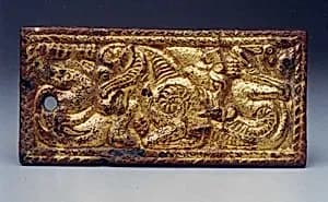 Belt Plaque with Feline and Ram by Unknown Artist