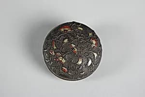 Netsuke with Ivy and Flower Design by Unknown Artist