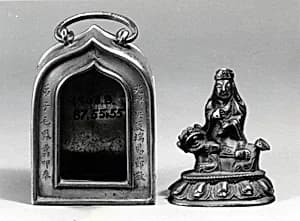 Traveller's Shrine with Figure of Wenshu (Manjusri) on Lion by Unknown Artist