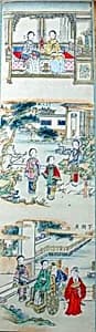 Three Scenes: Two Ladies from the Dream of the Red Chamber, A Very Happy Marriage, Departure for Hu Kwang Province by Unknown Artist