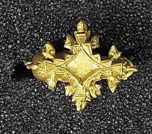 Cast Earring, Foliate Diamond Shape by Unknown Artist