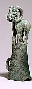 Finial with Wild Ram by Unknown Artist