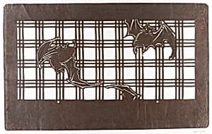 Stencil with Bats on a Lattice by Unknown Artist
