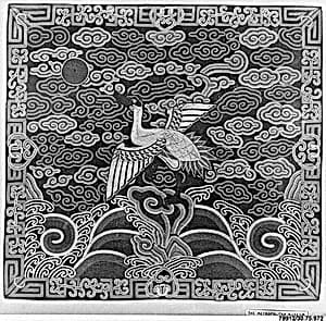 Woman's Rank Badge with Crane by Unknown Artist