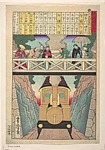 Solitary Traveler's Guide to Railway by Utagawa Yoshitora