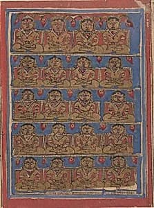 Twenty Tirthankaras: Folio from a Kalpasutra Manuscript by Unknown Artist