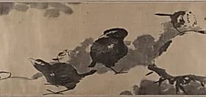 清 八大山人（朱耷） 蓮塘戲禽圖 卷|Birds in a lotus pond