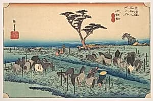 東海道五十三次　池鯉鮒　首夏馬市|Chiriu, Station No. 40 by Utagawa Hiroshige
