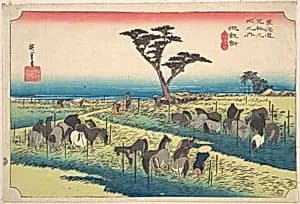 東海道五十三次之内　池鯉鮒　首夏馬市|Chiryu, Shuka Uma Ichi by Utagawa Hiroshige