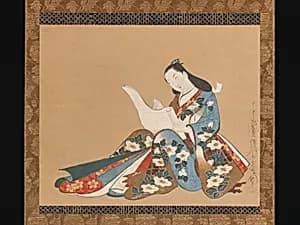 懐月堂度辰筆　文を書く遊女図|Courtesan Writing a Letter
